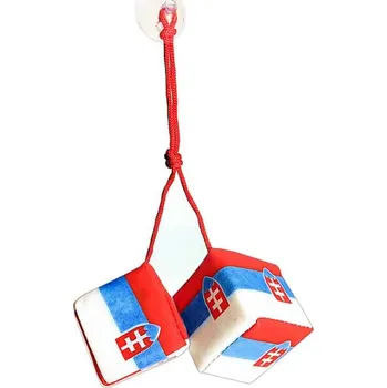 Přívěsek do auta Kostky Slovensko (přívěsek s přísavkou a zobrazením slovenské vlajky)