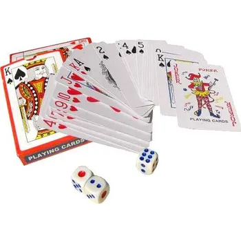 Poker Karty hrací JOKER so 6 kostkami (Žolíkové karty + 6 kostek)
