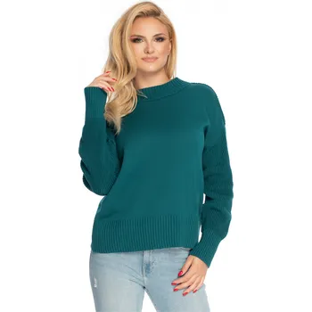 Dámský svetr PeeKaBoo Dámský bavlněný svetr s nízkým krémovým rolákem Patak tmavě zelená univerzální