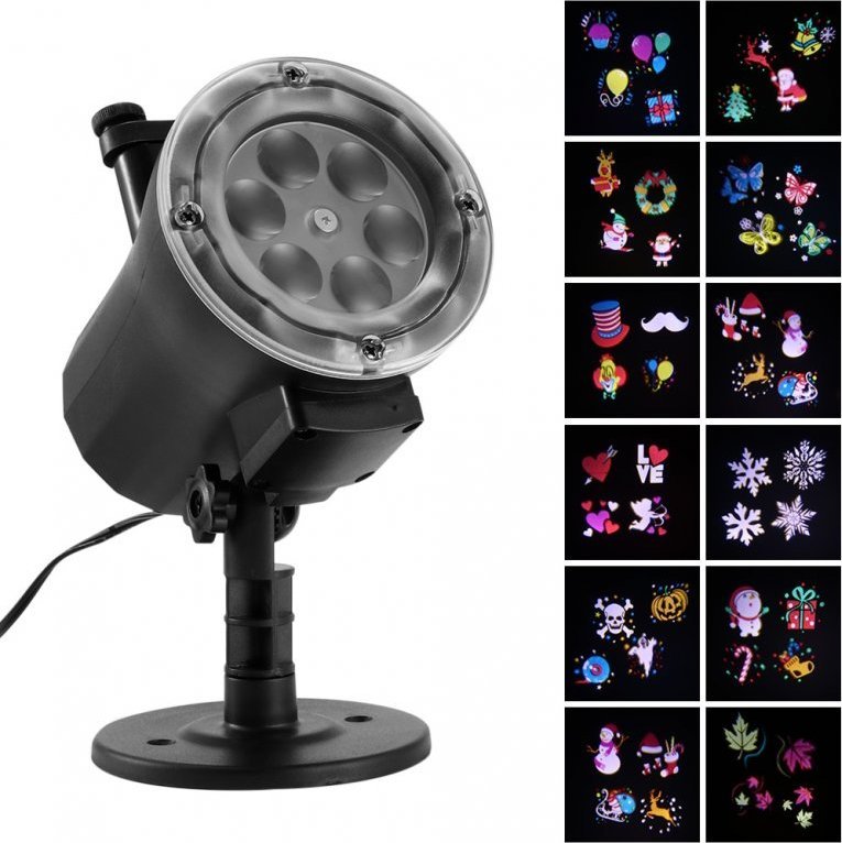 foto Světelný efekt Dekorativní venkovní projektor 12 světelných motivů
