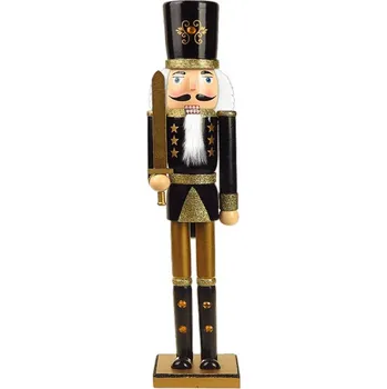 Vánoční dekorace TifanTEX Louskáček voják 70cm černý