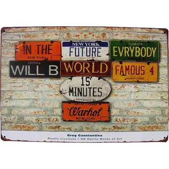 Plechová cedule TifanTEX Retro Greg Constantine D2 20 x 30 cm