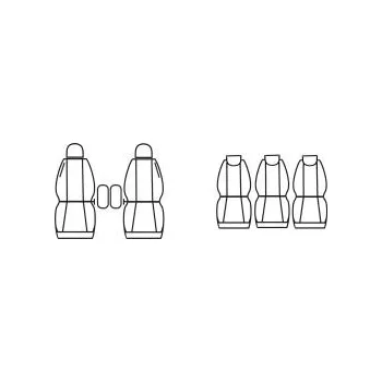 Potah sedadla Automega Autopotahy OPEL COMBO, 5 SEDAČEK, od r. 2018, Dynamic žakar tmavý