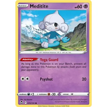 Sběratelská karetní hra Meditite 072/195 - Silver Tempest Typ karty: Non-Holo