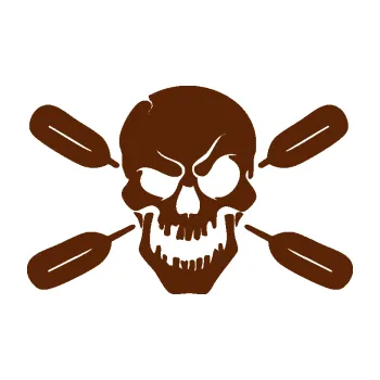 Samolepicí dekorace na vozidlo Lebka 053 levá s pádly (15 - hnědá) SAMOLEPKA NA AUTO, NÁLEPKA, FÓLIE, POLEP, TUNING, VLASTNÍ TEXT, TISK, AUTOSAMOLEPKY.cz, POLEPY, OBRÁZEK, LOGO, 3D STICKERS