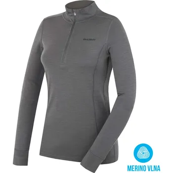 Dámská mikina Husky Dámská merino mikina Aron Zip L XL, dk. grey green