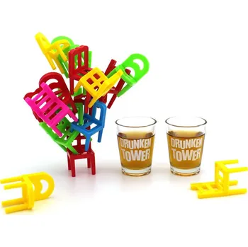 Alkoholická hra Zábavná hra na pití Věž ze židlí