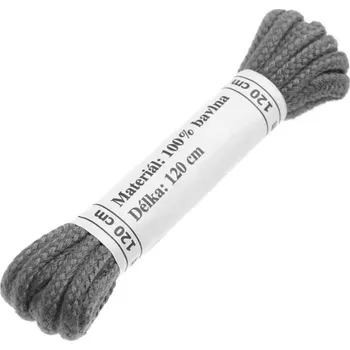 Tkaničky do bot Šňůrky do bot šedé kulaté 130cm 2ks (Bal. 1 pár tkaniček)