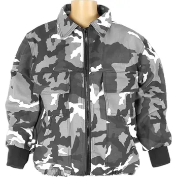 Dětská maskáčová bunda černobílá 110/140 (Bunda pro děti do přírody)