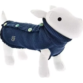 Obleček pro psa Ferribiella Svetr s kožešinkou modrý Velikost: 27 cm