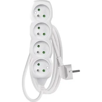 Počítačové příslušenství Prodlužovací kabel Emos P0411, 4 zásuvky, 1,5m, bílý