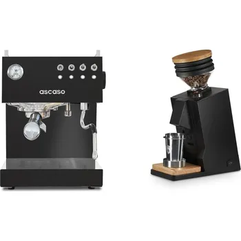 Kávovar Ascaso Steel DUO, Black + Eureka Mignon Single Dose, Black & Oak