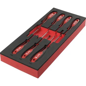 Skříňka na nářadí MILWAUKEE Pěnová vložka se sadou šroubováků SL+PH - 7ks(SL 0,5x3x75, SL 0,8x4x100, SL 1,0x5,5x125, SL 1,2x6,5x125, PH0x75, PH1x1