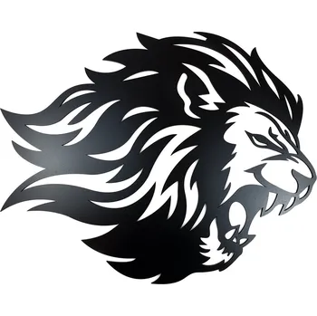 Živá Zeď Dřevěná nástěnná dekorace Lev černý54,3 x 68,5 cm