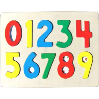 Puzzle Puzzle dřevěné na desce číslice (dřevěné vkládací puzzle pro děti od 3 let)