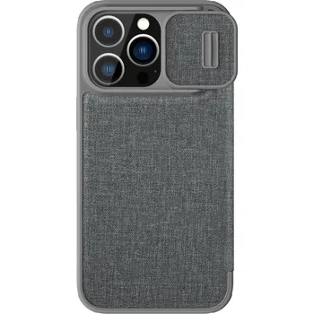 Pouzdro na mobilní telefon Nillkin Qin Book PRO Cloth Pouzdro pro Apple iPhone 14 Pro Max Classical Grey