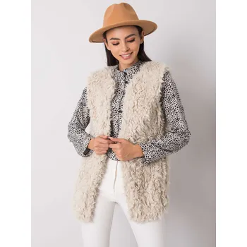 Dámská vesta Vesta z umělé kožešiny KZ 21501 světle béžová L/XL