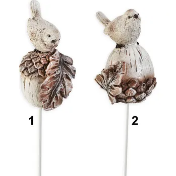 Vánoční dekorace Ptáček zápich polyresin 8,5/19cm mix (548143)