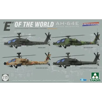 Plastikový model Takom 1/35 E of the World AH-64E Attack Helicopter - LIMITED