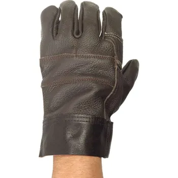 Pracovní rukavice Pracovní rukavice kožené tmavé (ochranné pracovní rukavice)