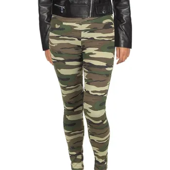 Dámské legíny Zateplené legíny na zimu Termo X0317a maskáčové (teplé legíny)