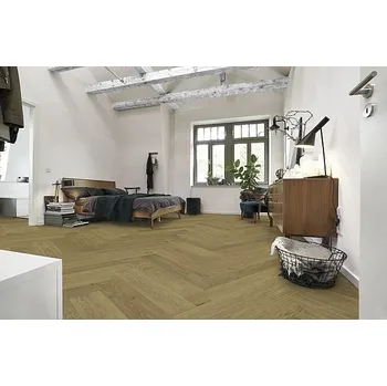 vinylová podlaha Dřevěná podlaha třívrstvá KPP Chateau herringbone Dub crussol 75003