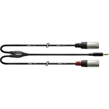 Audio kabel Cordial CFY 1,5 WMM-LONG audio kabelový adaptér [1x jack zástrčka 3,5 mm - 2x XLR zástrčka] 1.50 m černá