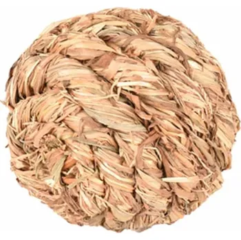 Hračka pro psa Hračka pro hlodavce FLAMINGO - míček z trávy s rolníčkou 8cm