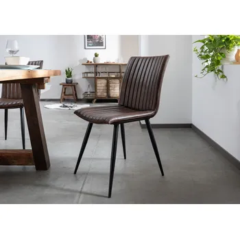 DARKNESS Křeslo z pravé kůže, 44x56x89, hnědé