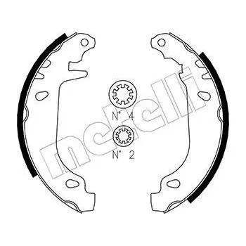 Brzdová čelist Sada brzdových čelistí METELLI 53-0022