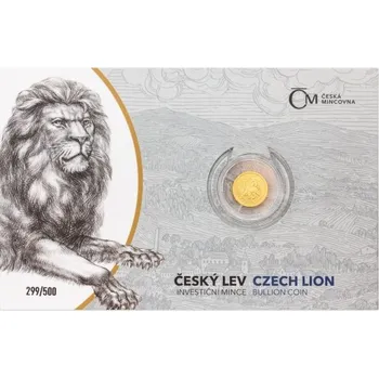 2020 - Zlatá mince 5 NZD Český lev - 1/25 Oz - číslováno