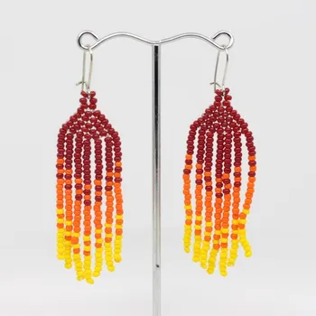 Náušnice BOHO náušnice OHNIVKY červené