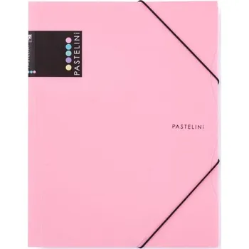 Archivační box Desky A4, 3 klopy, s gumičkou, Pastelini, růžová