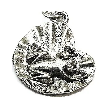 Přívěsek Stříbrný přívěsek žabička leknín - DN154 (Stříbrná žába na leknínu)