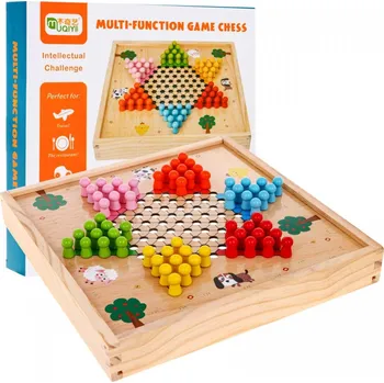 Dřevěná hračka Mamido Společenské hry ze dřeva 6v1