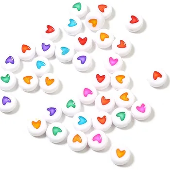 Materiál na výrobu šperku Šperky4U Plastový korálek se srdíčkem - PK008