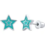 Stříbrné náušnice hvězdičky Cambo tyrkysová DCC2056205ET