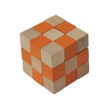Hlavolam MIK TOYS KOBRA ORANŽOVÁ - edukativní dřevěný hlavolam K66028