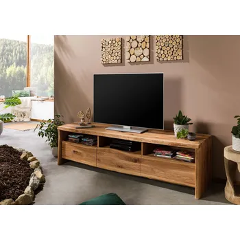 Televizní stolek ČISTÝ DUB TV deska divoký dub, 191x45x50, přírodní olejovaná