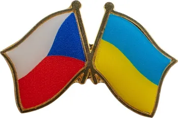 Odznak vlajky přátelství Česká republika a Ukrajina 2,6 x 1,9 cm