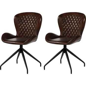 DARKNESS Křeslo z pravé kůže, 61x52x86, hnědá sada 2 kusů