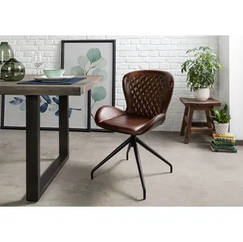 DARKNESS Křeslo z pravé kůže, 61x52x86, hnědé