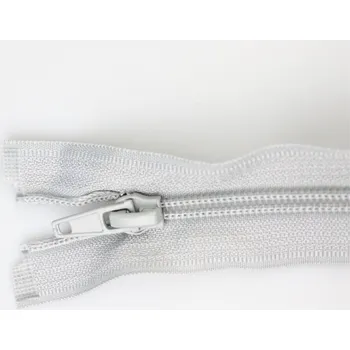 Zip Pro Háčkování Spirálový zip dělitelný 70 cm šedostříbrný