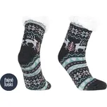 Domácí teplé ponožky s kožíškem protiskluzové 35-38 zelená