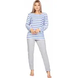 Regina Dámské froté pyžamo Mia modré pruhy Velikost: S