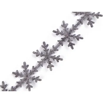 Vánoce Filcové vločky 25 mm - 5m Barva: šedá