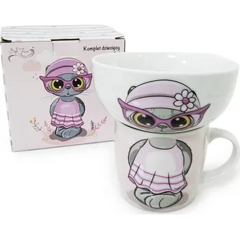 dětská jídelní sada Dětská jídelní sada 2 díly, hrnek a miska KOTĚ