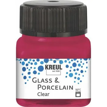 Speciální výtvarná barva Kreul Barva na sklo a porcelán clear 20 ml VÍNOVĚ ČERVENÁ