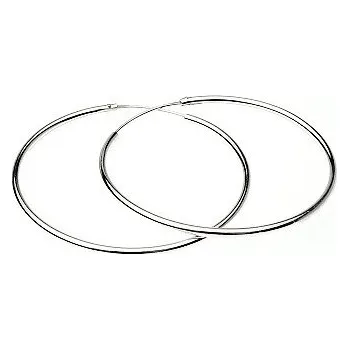 Náušnice Stříbrné náušnice KRUHY 40mm 2,60g Rhodium Stříbro 925/1000