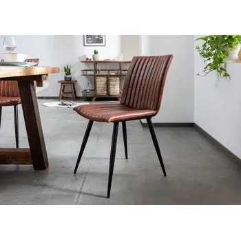 DARKNESS Křeslo z pravé kůže, 44x56x89, koňaková barva